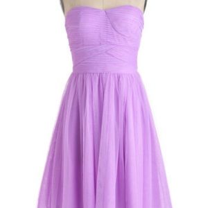 Lilac tulle mini prom dress w/ added rhinestones